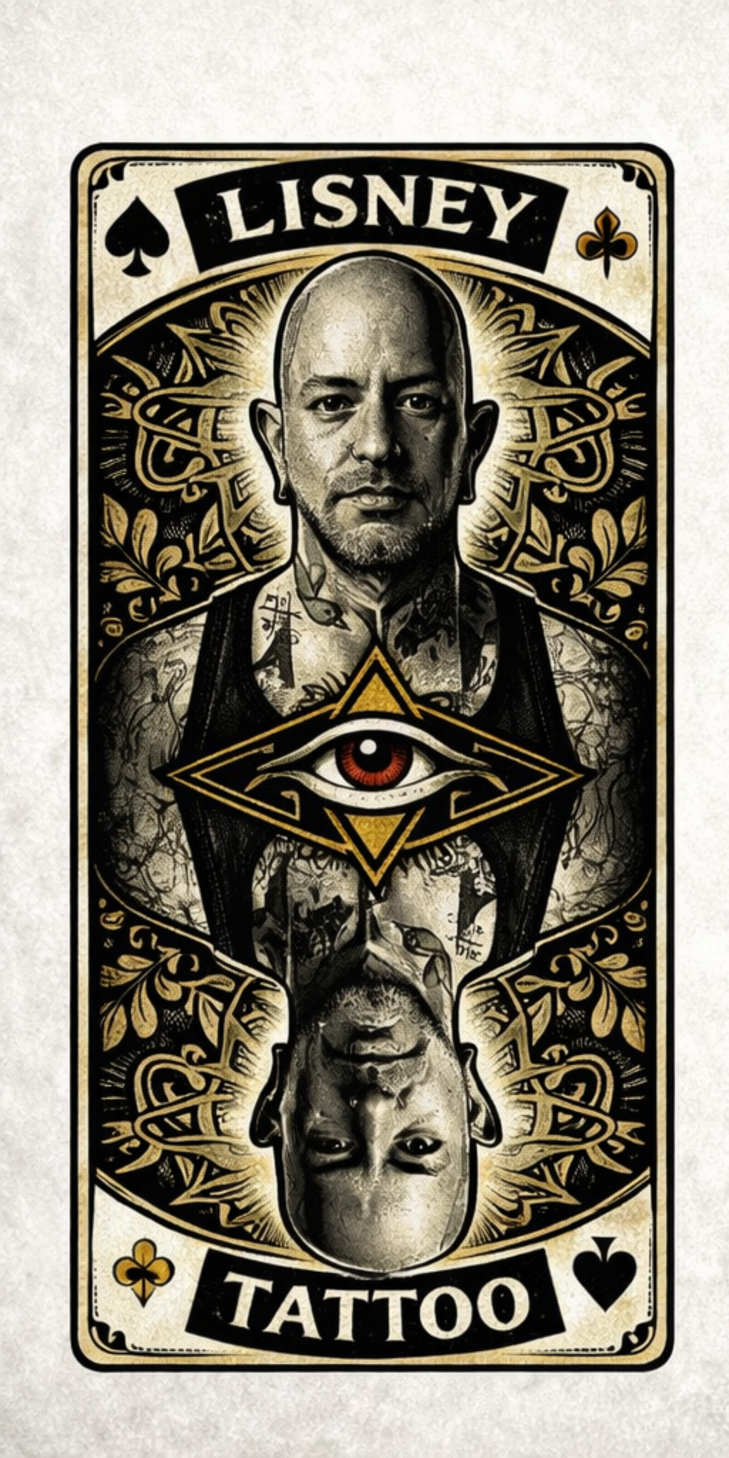Lisney Tattoo illustrated card branding